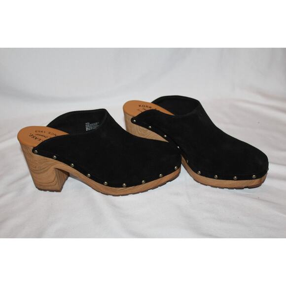 Kork- Ease Women's Sudbury Black Leather‎ Wood Heel Clogs Size 11 NEW $165 - Picture 4 of 7